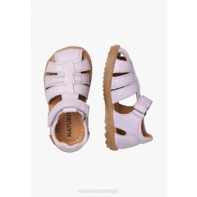 crianças Naturino lilás ver sandálias de couro semi-fechadas HTF8310