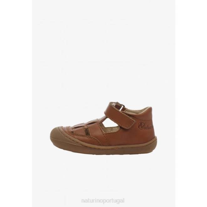 crianças Naturino marrom chumaço sandálias de primeiro passo HTF8564