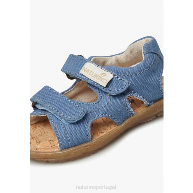 crianças Naturino índigo céu orgânico sandálias de tecido orgânico HTF819