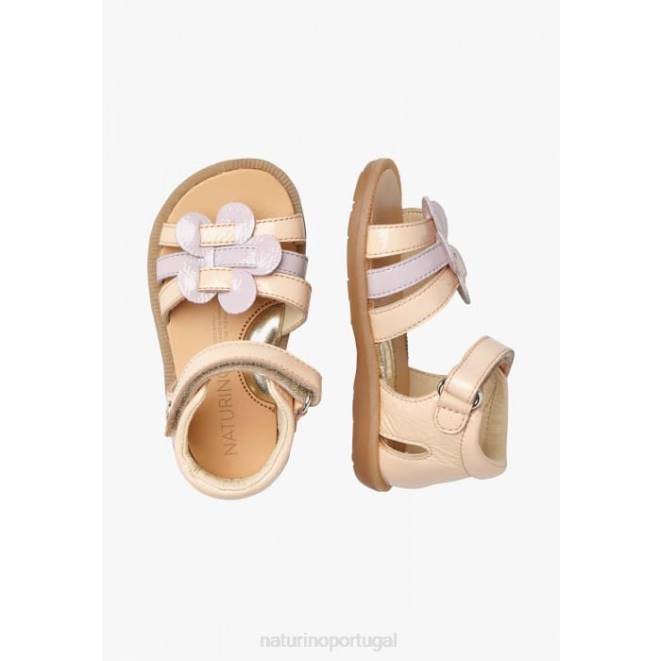 crianças Naturino pó rosa betenilde sandálias de couro envernizado HTF8300