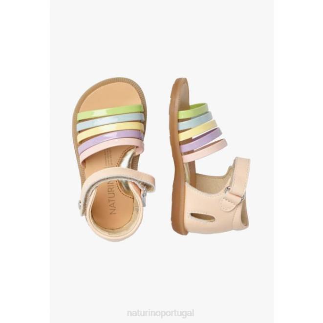 crianças Naturino pó rosa rubino sandálias de couro envernizado HTF8234