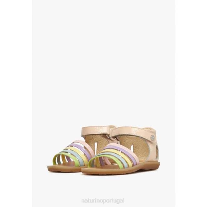 crianças Naturino pó rosa rubino sandálias de couro envernizado HTF8234