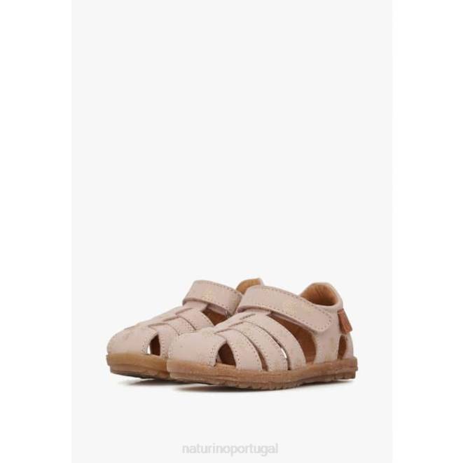 crianças Naturino pó rosa ver sandália de couro com estampa de glitter HTF8298