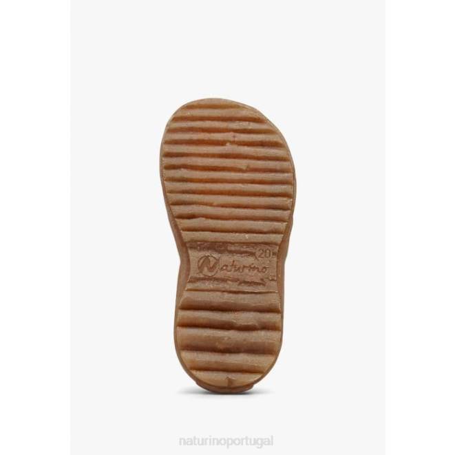 crianças Naturino pó rosa ver sandálias de couro semi-fechadas HTF8232