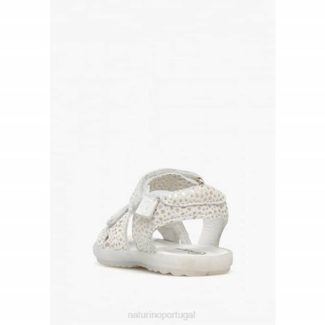 crianças Naturino platina branca sol sandálias de camurça HTF8333