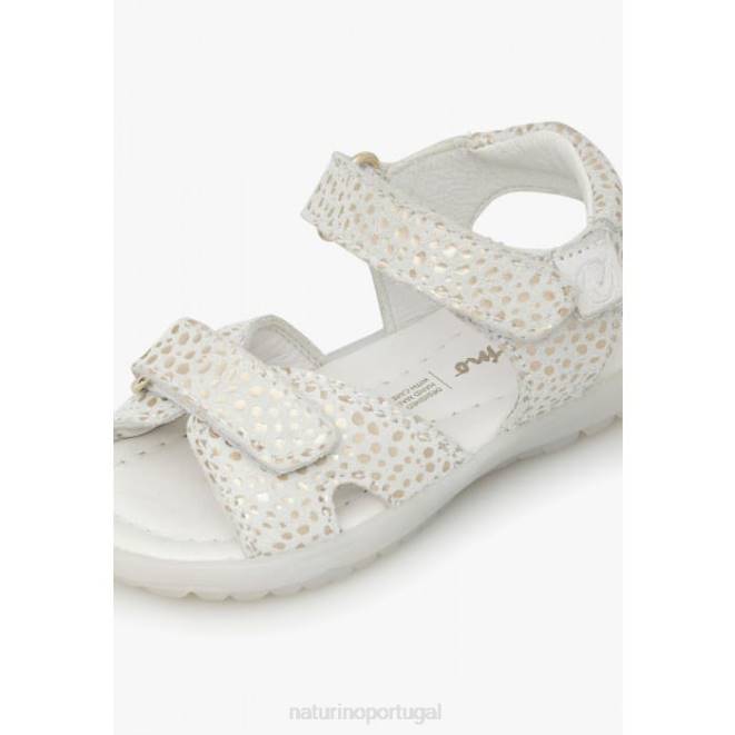 crianças Naturino platina branca sol sandálias de camurça HTF8333