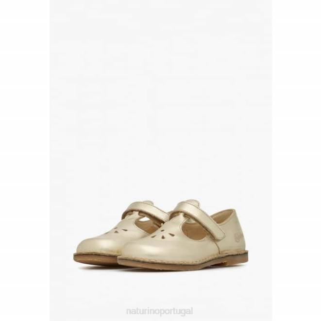 crianças Naturino platina paris vl sandálias de couro semi-fechadas HTF8546