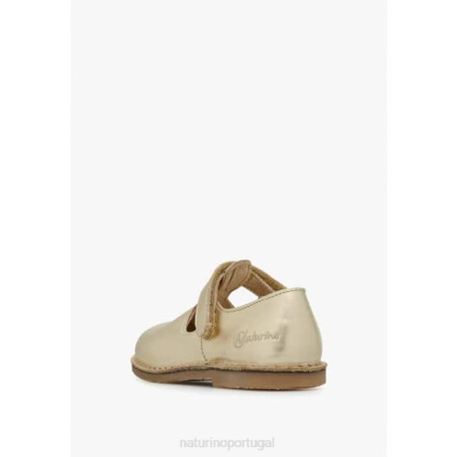 crianças Naturino platina paris vl sandálias de couro semi-fechadas HTF8546