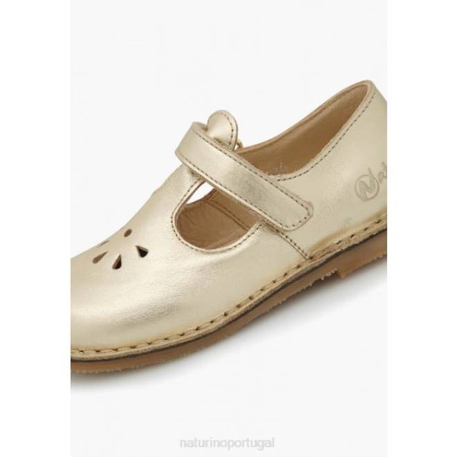 crianças Naturino platina paris vl sandálias de couro semi-fechadas HTF8546