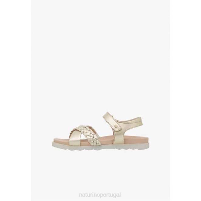 crianças Naturino platina ruivo sandália com tiras trançadas HTF8551