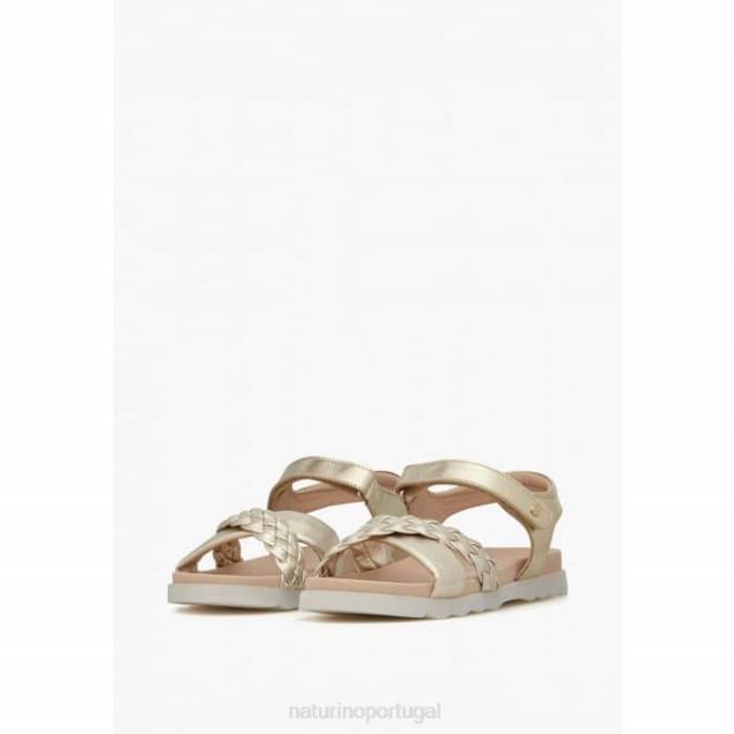 crianças Naturino platina ruivo sandália com tiras trançadas HTF8551