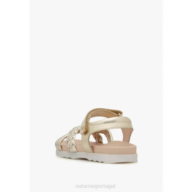 crianças Naturino platina ruivo sandália com tiras trançadas HTF8551