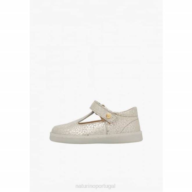 crianças Naturino platina samoma vl sandálias de couro semi-fechadas HTF8547