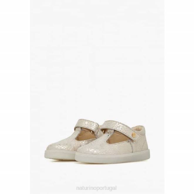 crianças Naturino platina samoma vl sandálias de couro semi-fechadas HTF8547