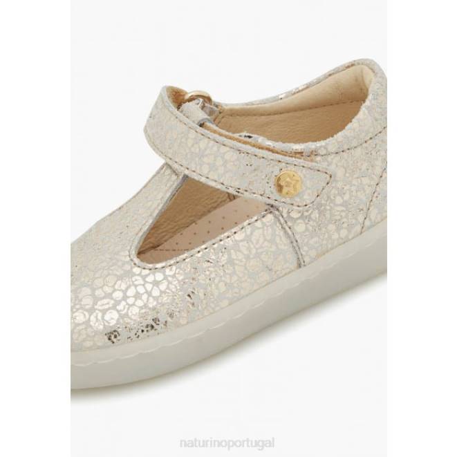 crianças Naturino platina samoma vl sandálias de couro semi-fechadas HTF8547