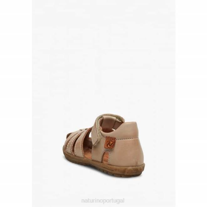 crianças Naturino pomba cinza ver sandálias de couro semi-fechadas HTF8262