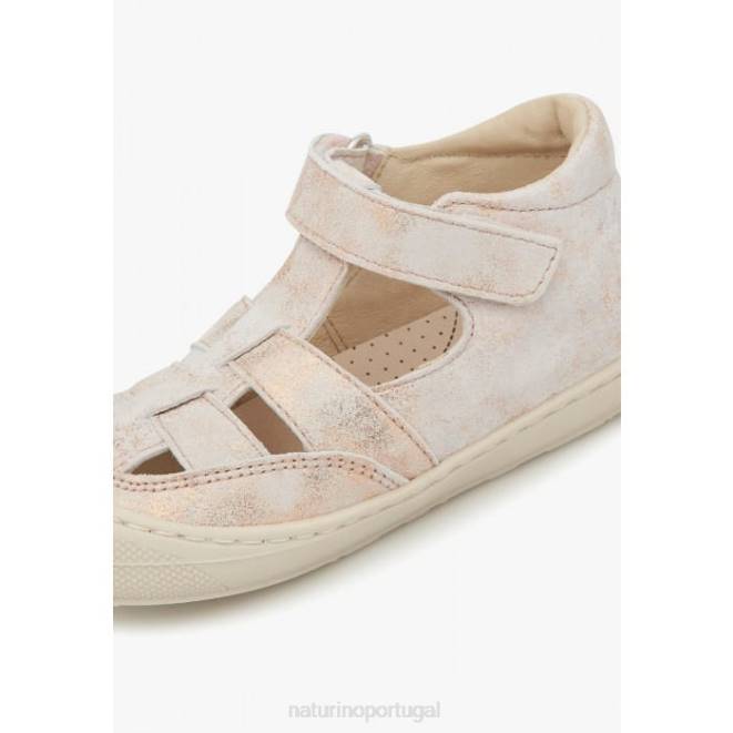 crianças Naturino rosa chumaço sandálias de primeiro passo de camurça HTF8574