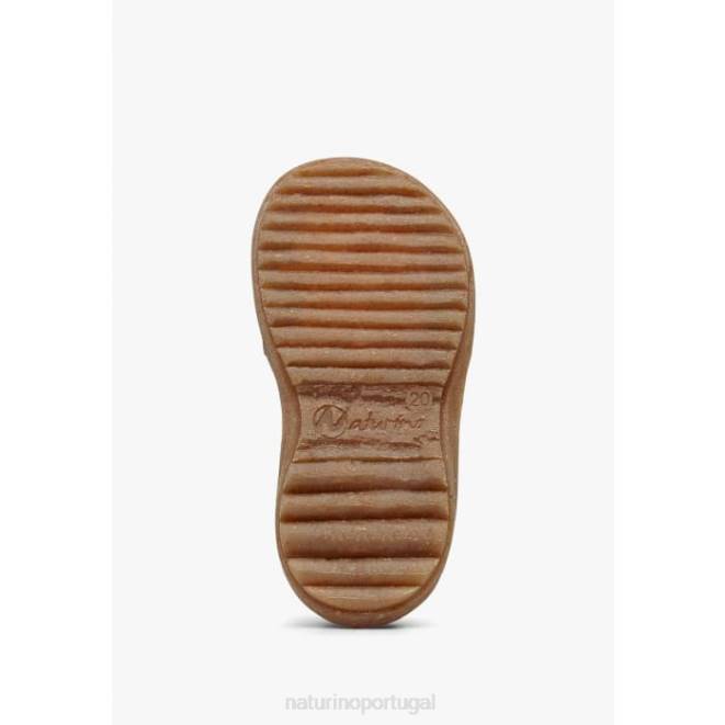 crianças Naturino verde-rosa begônia sandália em couro napa com aplicação de flores HTF8248