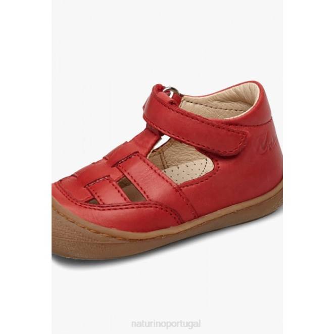 crianças Naturino vermelho chumaço sandálias de primeiro passo HTF8567