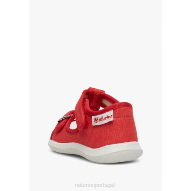 crianças Naturino vermelho paros sandálias abertas em tecido HTF8342