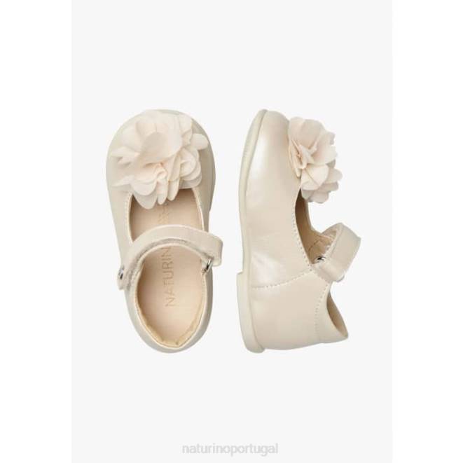 crianças Naturino bege por um centavo bailarinas de couro HTF8529