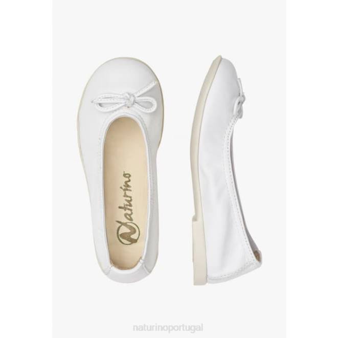 crianças Naturino branco margot sapatilhas de balé com arco HTF8534