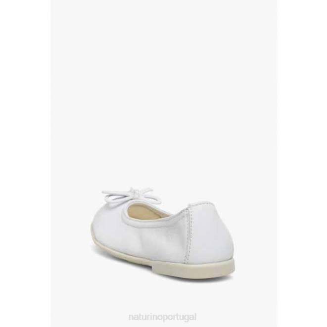 crianças Naturino branco margot sapatilhas de balé com arco HTF8534