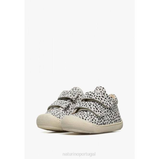 crianças Naturino Branco preto casulo vl sapato de primeiros passos em camurça com estampa de pônei HTF893