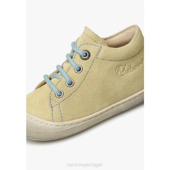 crianças Naturino amarelo-azul claro casulo sapatos de primeiros passos de camurça HTF8177