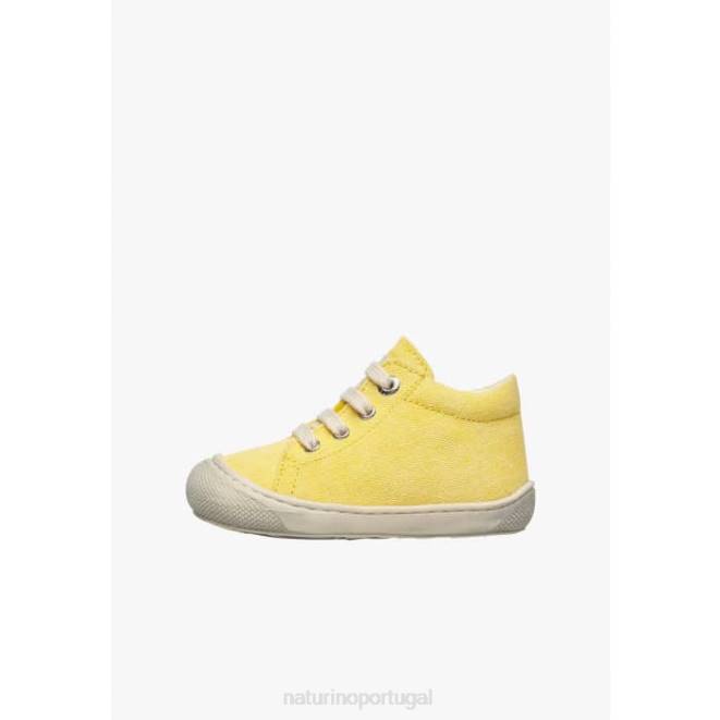 crianças Naturino amarelo casulo sapatos de primeiros passos de lona HTF8211