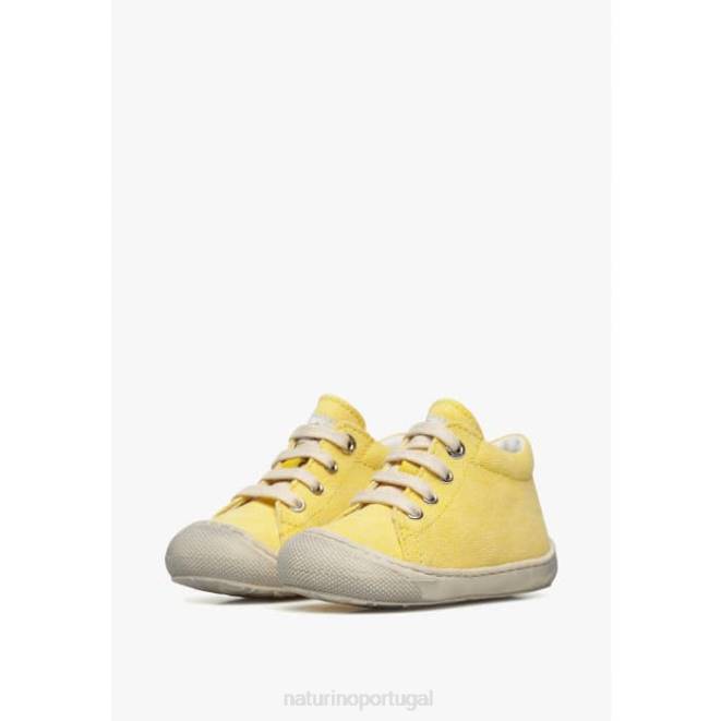 crianças Naturino amarelo casulo sapatos de primeiros passos de lona HTF8211