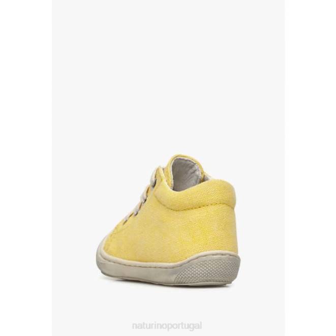 crianças Naturino amarelo casulo sapatos de primeiros passos de lona HTF8211