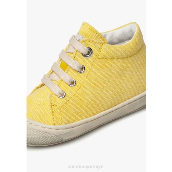 crianças Naturino amarelo casulo sapatos de primeiros passos de lona HTF8211