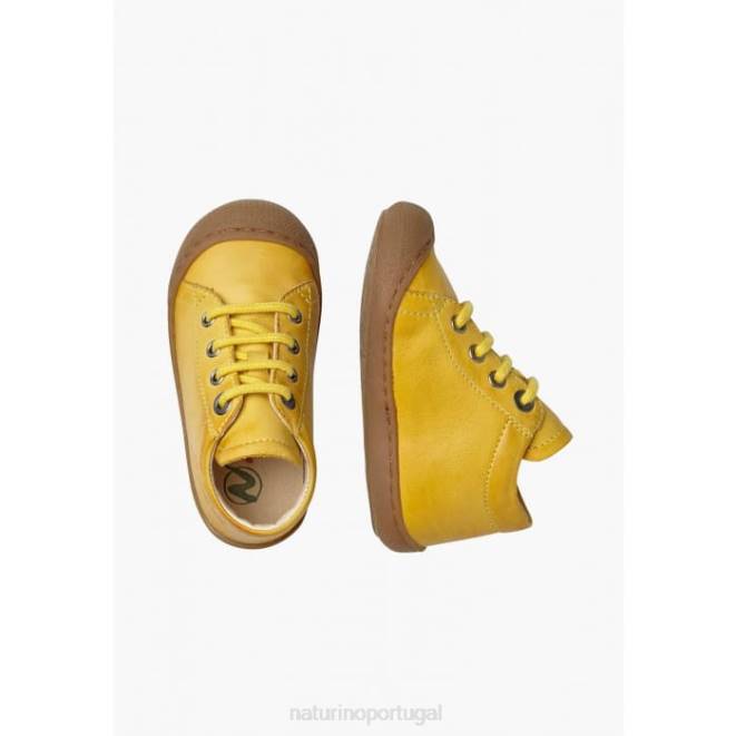 crianças Naturino amarelo casulo sapatos infantis de couro napa HTF8220