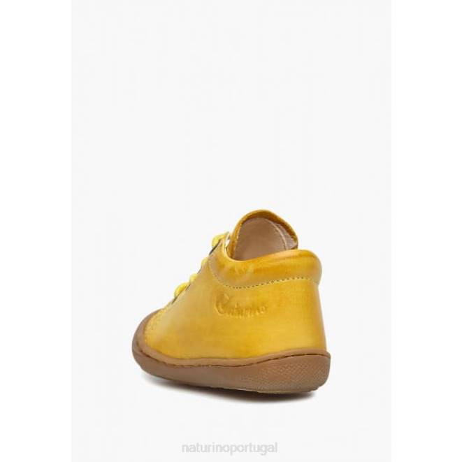 crianças Naturino amarelo casulo sapatos infantis de couro napa HTF8220