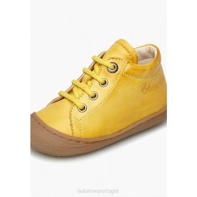 crianças Naturino amarelo casulo sapatos infantis de couro napa HTF8220