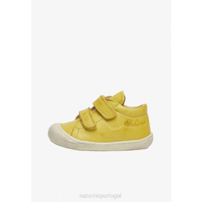 crianças Naturino amarelo casulo vl sapatos primeiros passos em couro napa HTF8221
