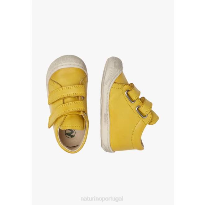 crianças Naturino amarelo casulo vl sapatos primeiros passos em couro napa HTF8221