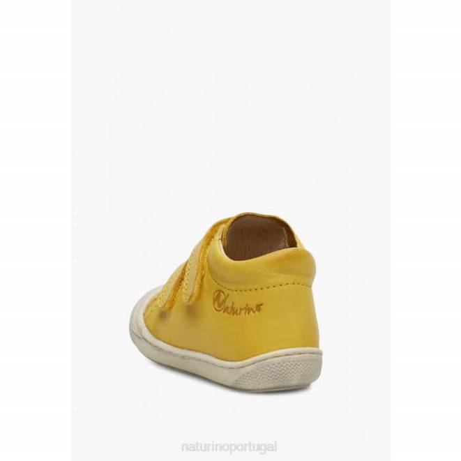 crianças Naturino amarelo casulo vl sapatos primeiros passos em couro napa HTF8221