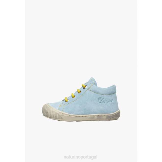 crianças Naturino azul-amarelo claro casulo sapatos de primeiros passos de camurça HTF8182