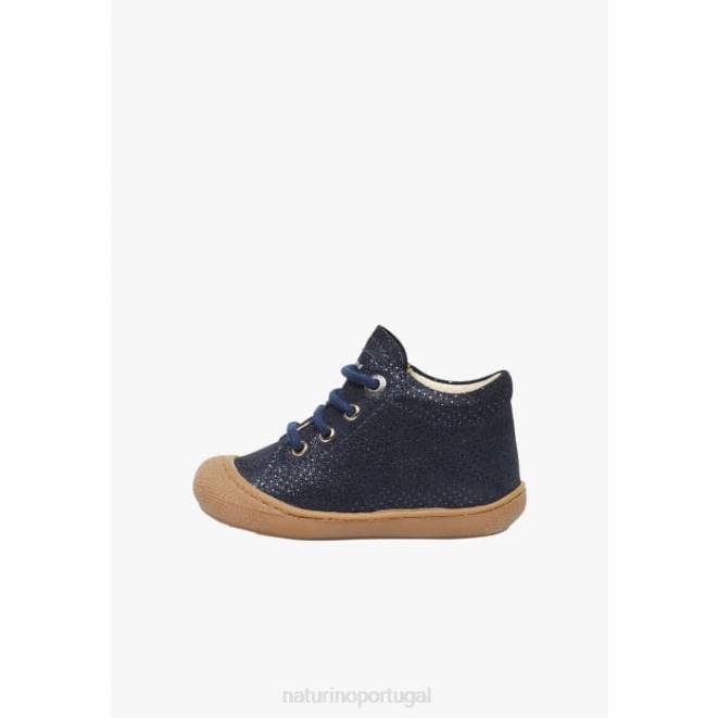 crianças Naturino azul casulo sapatos de primeira etapa de camurça laminada HTF8210
