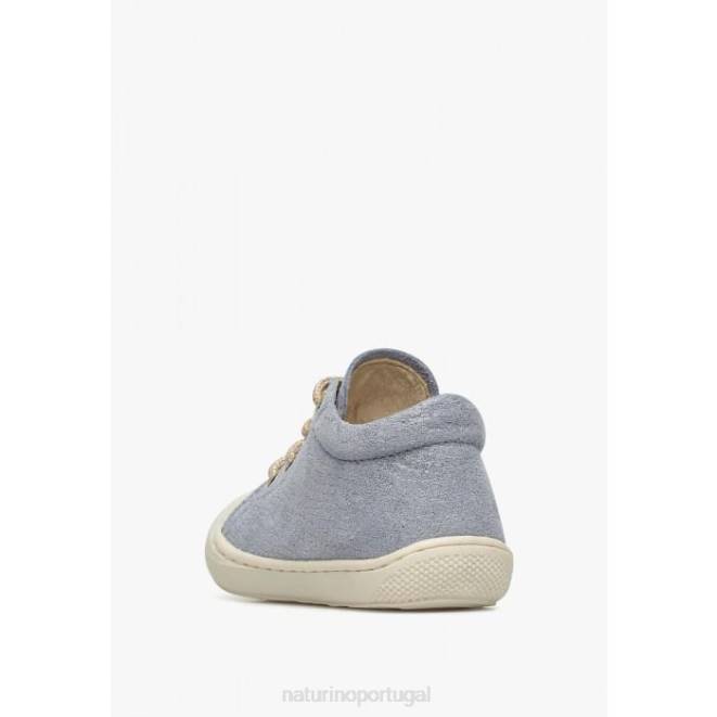 crianças Naturino azul claro casulo sapatos de primeiros passos de camurça HTF8163