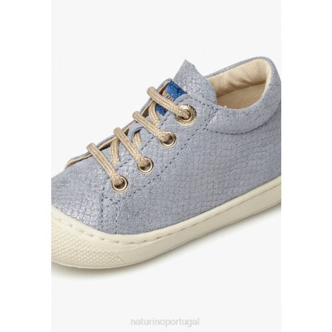 crianças Naturino azul claro casulo sapatos de primeiros passos de camurça HTF8163