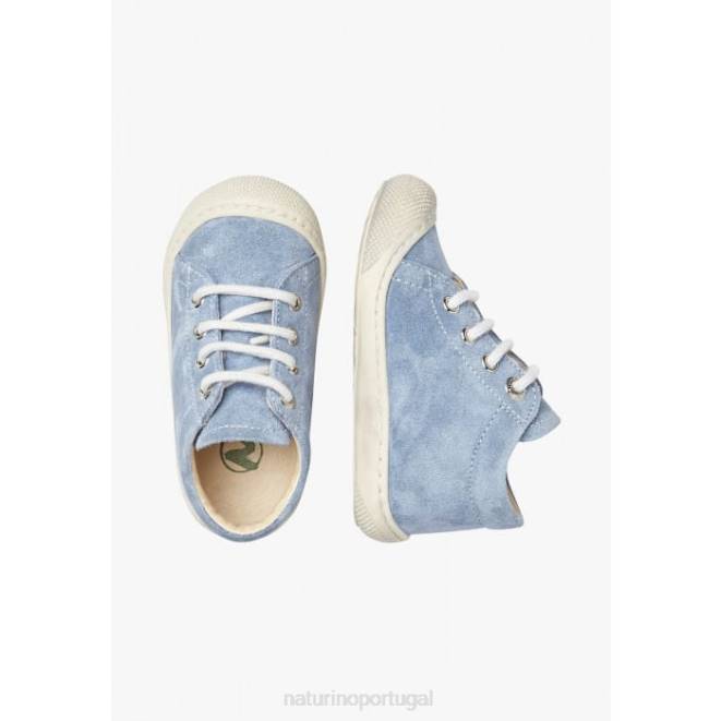 crianças Naturino azul claro casulo sapatos de primeiros passos de camurça HTF8212