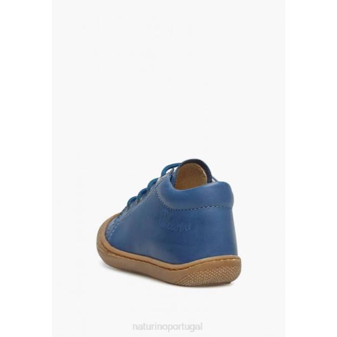 crianças Naturino azul claro casulo sapatos infantis de couro napa HTF8125