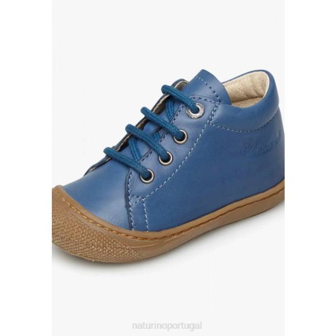 crianças Naturino azul claro casulo sapatos infantis de couro napa HTF8125
