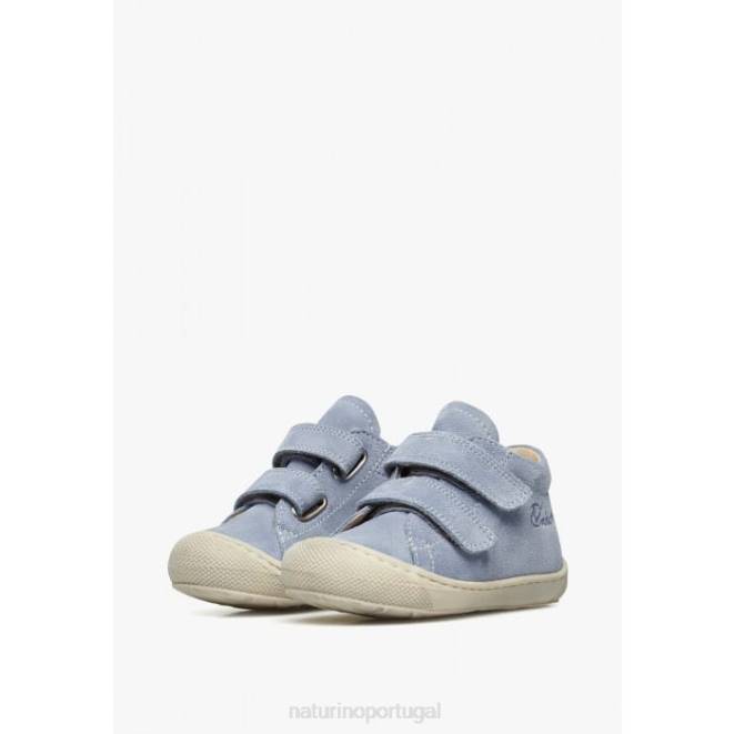 crianças Naturino azul claro casulo vl sapatos de primeiros passos de camurça HTF8215