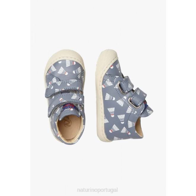 crianças Naturino azul claro casulo vl sapatos de primeiros passos de couro HTF8154