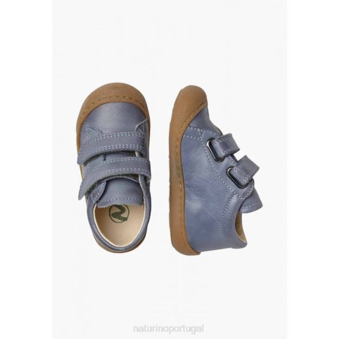 crianças Naturino azul claro casulo vl sapatos primeiros passos em couro napa HTF8197