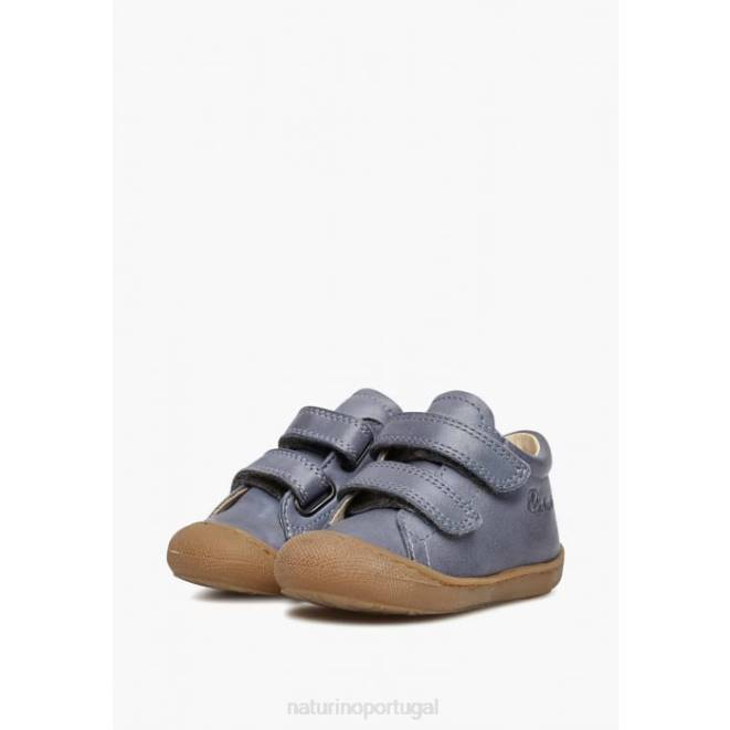 crianças Naturino azul claro casulo vl sapatos primeiros passos em couro napa HTF8197